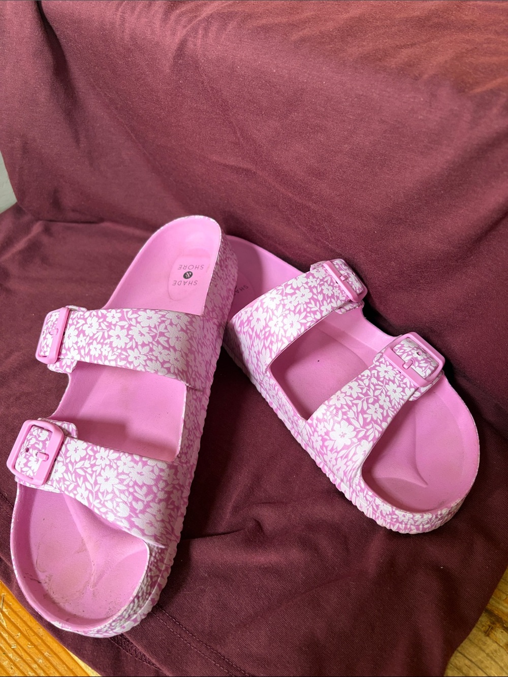 Target Pink Floral Slide Sandals for women